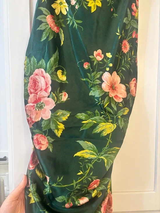 new Reformation Anaiis Silk Dress maxi gown high neck cut in Belvedere floral - Picture 7 of 10